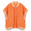 Oversized Sherpa Varsity Baseball Vest