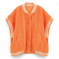 Oversized Sherpa Varsity Baseball Vest by The House of Stylez