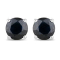 1.70 Ct Round Blue Sapphire Prong 10K Gold Stud Earrings by Fine Color Jewels