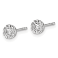 14K White Gold Lab Grown Diamond Cluster Earrings by Fine Color Jewels