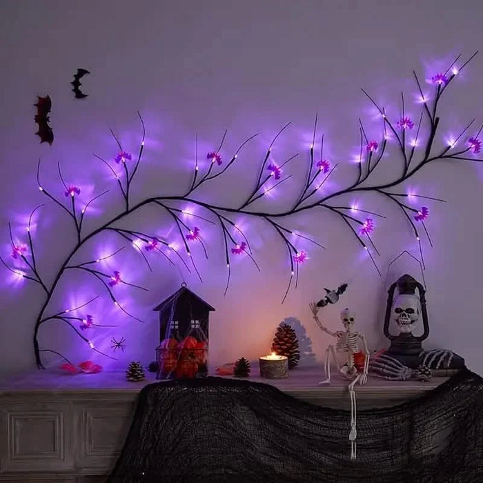 54LED Halloween Bat Decorative Branch String Lights, Wall-mounted Indoor Decorative String Lights by DailySale
