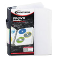 Innovera CD/DVD Three-Ring Refillable Binder, Holds 90 Discs, Midnight Blue/Clear