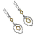 1.00 Carat Genuine White Diamond & Yellow Diamond .925 Sterling Silver Earrings by Bids.com