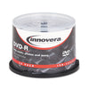 Innovera DVD-R Inkjet Printable Recordable Disc, 4.7 GB, 16x, Spindle, Matte White, 50/Pack