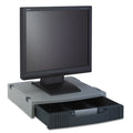Innovera Basic LCD Monitor/Printer Stand, 15" x 11" x 3", Charcoal Gray/Light Gray