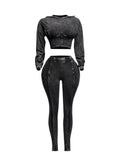 Mineral Washed Hood Top & Leggings Set by The House of Stylez