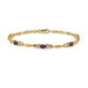 Genuine Ruby 14K Gold Bracelet Heart
