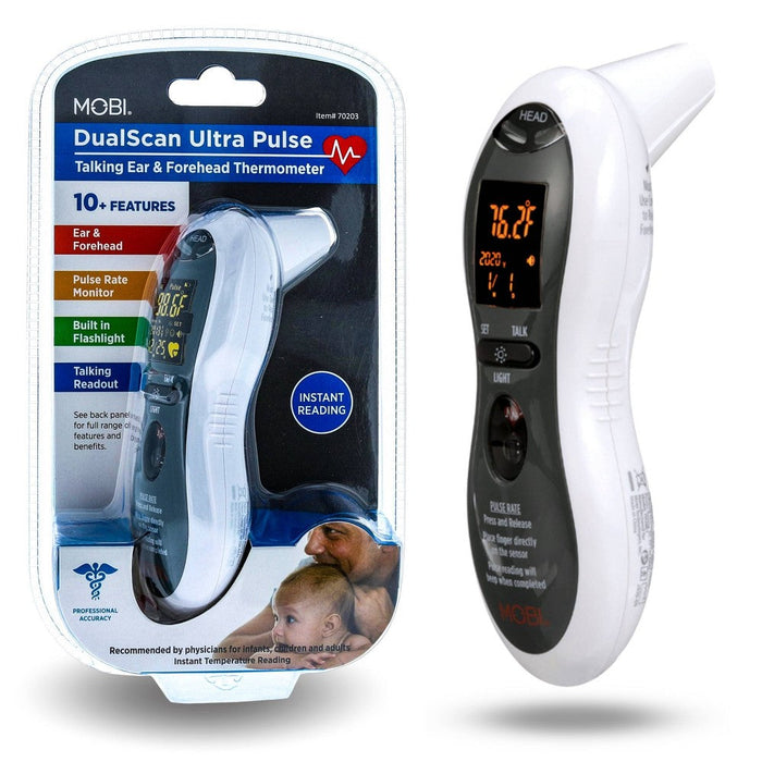 Mobi Technologies, Inc. DualScan Ultra Pulse Talking Ear And Forehead Digital Thermometer With Heart Rate Monitoring by Pasteur Pharmacy