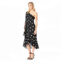 Lauren Ralph Lauren Womens Roshawna B/W Polka Dot Party Midi Dress Size 10 by Vanessa Jane