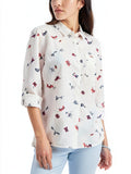 Charter Club Linen Nautical-Print Blouse, Size XS by Vanessa Jane
