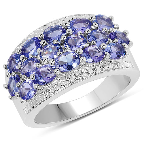 2.72 Carat Genuine Tanzanite .925 Sterling Silver Ring by Bids.com