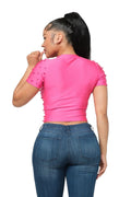 Front Pearls Embellished Detail Crop Top by The House of Stylez