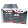 Innovera CD/DVD Slim Jewel Cases, Clear/Black, 50/Pack