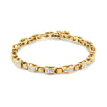 14K Yellow Gold 2 1/2 Cttw Princess-Cut Diamond Link Tennis Bracelet (H-I Color, SI2-I1 Clarity) - 7.25" by Bids.com