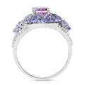 2.88 Carat Genuine Amethyst, Tanzanite & White Topaz .925 Sterling Silver Ring by Bids.com