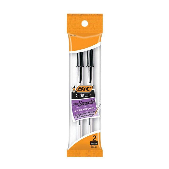 BIC Cristal Original Black Ballpoint Pens - 24 Count (12 Packs of 2) - Medium Point by Pasteur Pharmacy