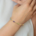 Genuine Rainbow Diamond Infinity Bracelet 14k Gold by Fine Color Jewels