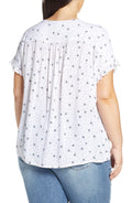 Single Thread Womens Plus Printed Faux-Wrap Top, Size 1X by Vanessa Jane