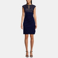 Betsy and Adam Women's Embroidered Mesh Short Dress by Vanessa Jane
