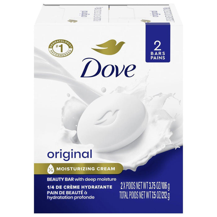 Dove Beauty Bar Original White - 4.25 oz (2 Count) - More Moisturizing Than Soap by Pasteur Pharmacy