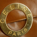 Celine Circle Logo Brown Leather 2 Way Clutch #5749 by Bolt Boutique