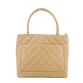Chanel CC Caviar Quilted Leather Brown Medallion Tote #5755 by Bolt Boutique