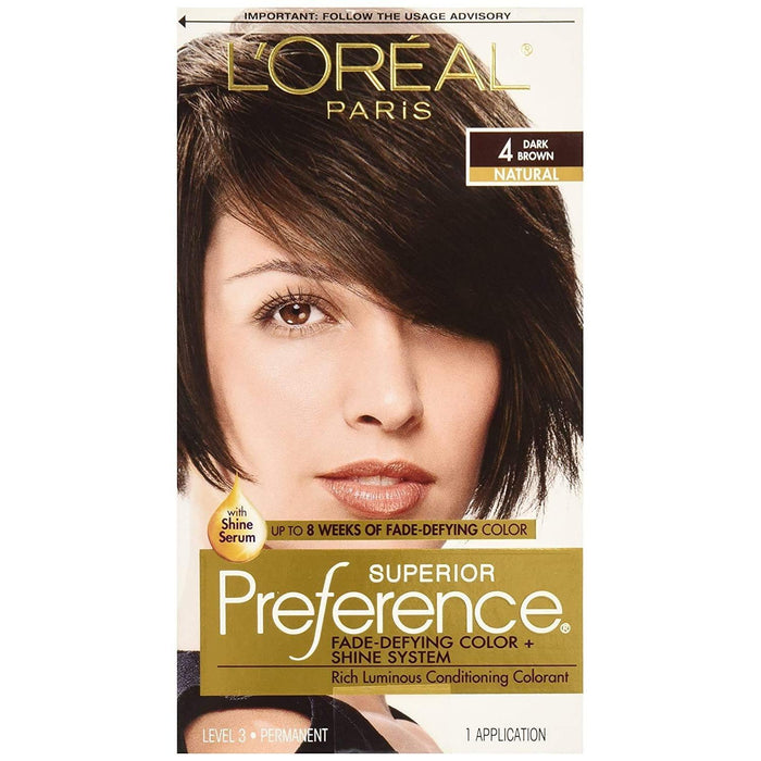Superior Preference L'Oreal Paris 4 Dark Brown Natural Level 3 Permanent Hair Color, 1 Application by Pasteur Pharmacy