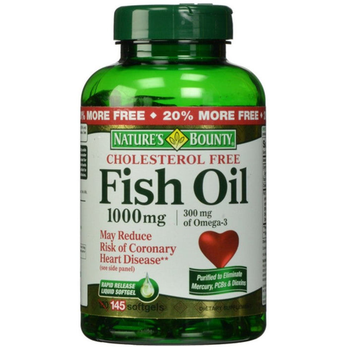 Nature's Bounty Omega-3 Fish Oil 1000mg, Heart Health Support, 135 Rapid Release Softgels by Pasteur Pharmacy