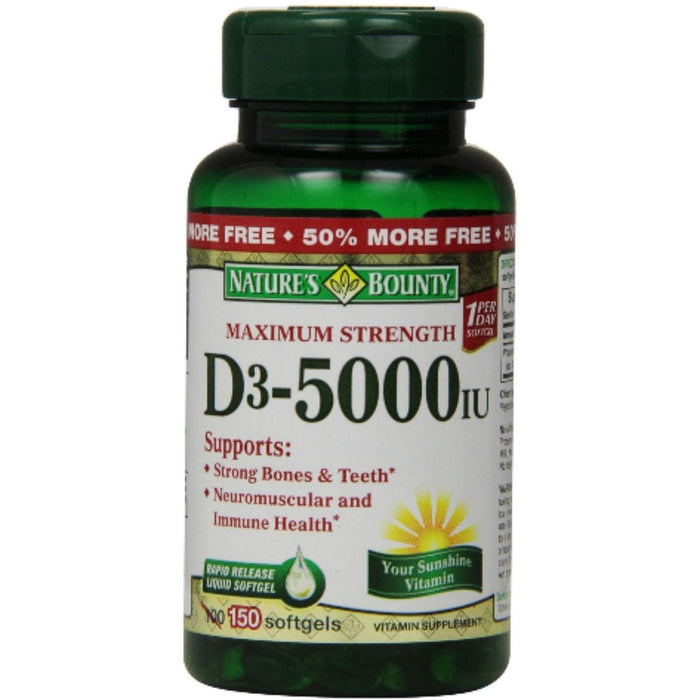 Nature's Bounty Immune Health Vitamin D3 Rapid Release Softgels, 125 Mcg by Pasteur Pharmacy