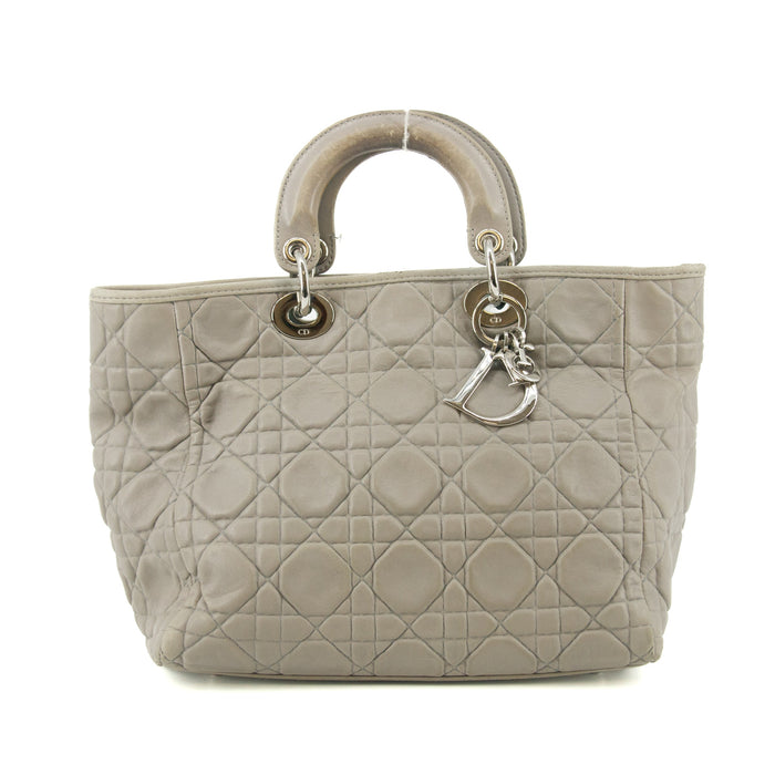 Christian Dior Lady Dior Grey Leather Tote Bag #5764 by Bolt Boutique