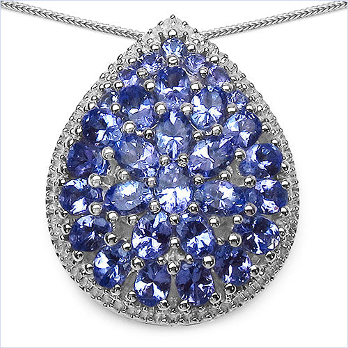 4.16 Carat Genuine Tanzanite .925 Sterling Silver Pendant by Bids.com