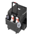Rubbermaid Executive Quick Clean Janitorial Cart, Synthetic Fabric, 16 Compartments, 14.25" x 16.5" x 25", Dark Gray