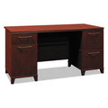 Bush Enterprise Collection Double Pedestal Desk, 60" x 28.63" x 29.75", Harvest Cherry, (Box 2 of 2)