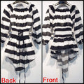 Striped off Shoulder Peplum Top by The House of Stylez