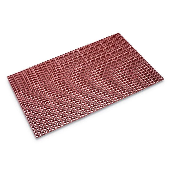 Crown Safewalk Heavy-Duty Anti-Fatigue Drainage Mat, Grease-Proof, 36 x 60, Terra Cotta