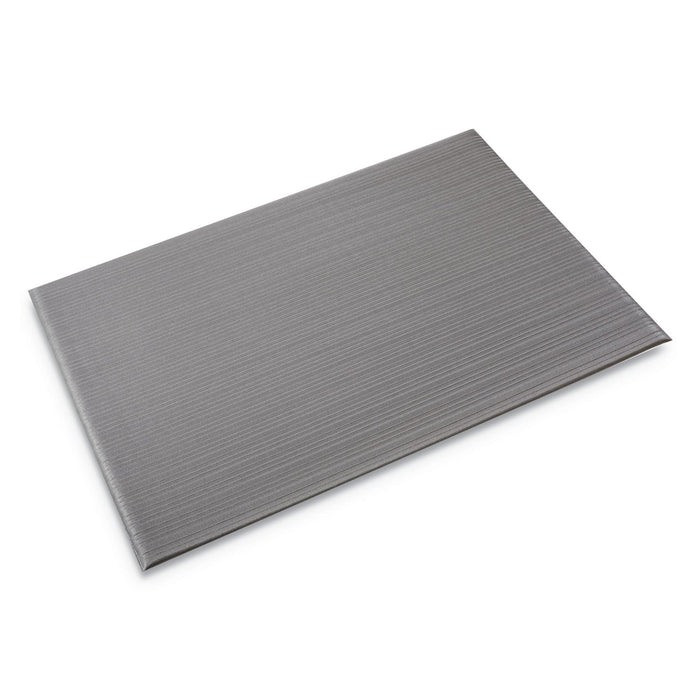 Crown Ribbed Anti-Fatigue Mat, Vinyl, 36 x 60, Gray