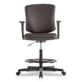 Alera Everyday Task Stool, Fabric Seat/Back, Supports Up to 275 lb, 20.9" to 29.6" Seat Height, Black
