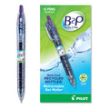 Pilot B2P Bottle-2-Pen Recycled Gel Pen, Retractable, Fine 0.7 mm, Purple Ink, Translucent Blue Barrel