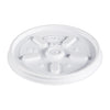Dart Plastic Lids, Fits 8 oz to 10 oz Hot/Cold Foam Cups, Vented, White, 100/Pack, 10 Packs/Carton