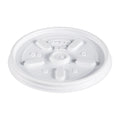 Dart Plastic Lids, Fits 8 oz to 10 oz Hot/Cold Foam Cups, Vented, White, 100/Pack, 10 Packs/Carton