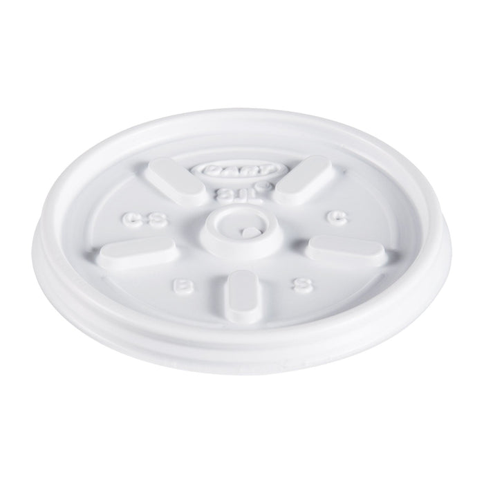 Dart Plastic Lids, Fits 8 oz to 10 oz Hot/Cold Foam Cups, Vented, White, 100/Pack, 10 Packs/Carton