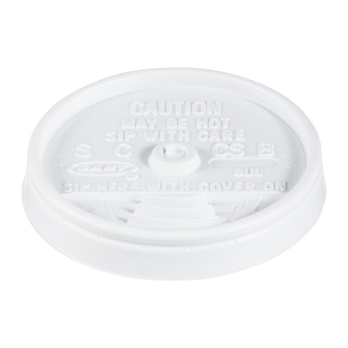 Dart Sip Thru Lids, Fits 6 oz to 10 oz Cups, White, 100/Pack, 10 Packs/Carton
