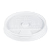 Dart Sip Thru Lids, Fits 10 oz to 14 oz Foam Cups, Plastic, White, 100/Pack, 10 Packs/Carton