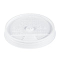 Dart Sip Thru Lids, Fits 10 oz to 14 oz Foam Cups, Plastic, White, 100/Pack, 10 Packs/Carton