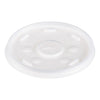 Dart Plastic Lids, Fits 12 oz to 24 oz Hot/Cold Foam Cups, Straw-Slot Lid, White, 100/Pack, 10 Packs/Carton