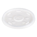 Dart Plastic Lids, Fits 12 oz to 24 oz Hot/Cold Foam Cups, Straw-Slot Lid, White, 100/Pack, 10 Packs/Carton