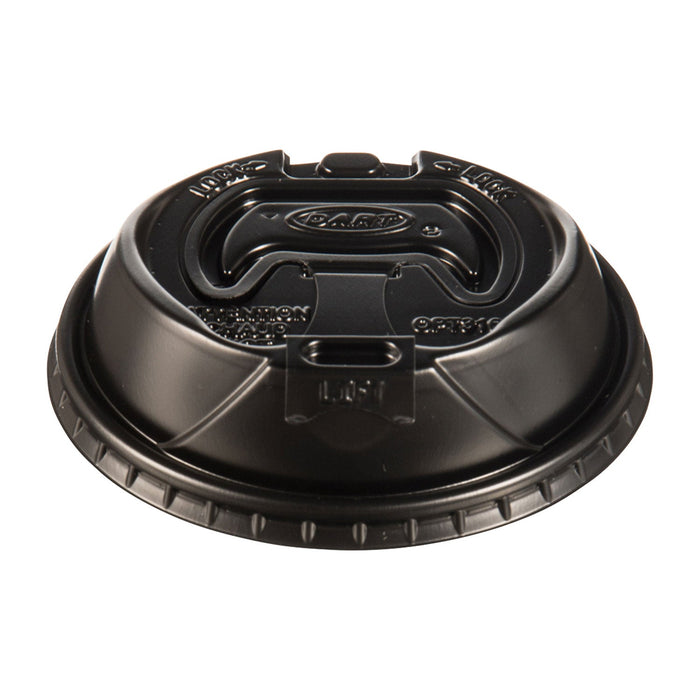 Dart Optima Reclosable Lids for Paper Hot Cups, Fits 10 oz to 24 oz Cups, Black, 1,000/Carton