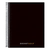 TOPS Docket Gold Planner, 1 Subject, Narrow Rule, Black Cover, 8.5 x 6.75, 70 Sheets