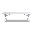 Alera Resin Rectangular Folding Table, Square Edge, 96w x 30d x 29h, Platinum