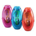 Bostitch Twist-n-Sharp Pencil Sharpener, Two-Hole, 3.91 x 1.5 x 5.88, Randomly Assorted Colors, 6/Pack